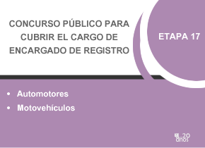 Llamado a concurso para cubrir cargo de Encargado de Registro. Etapa 17